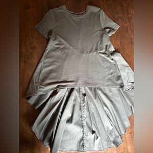 English‎ Factory High Low Mixed Media Top Size Small Army Olive Green Fall